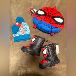 Spider-man Toddler Bundle Snow boots size 6T
